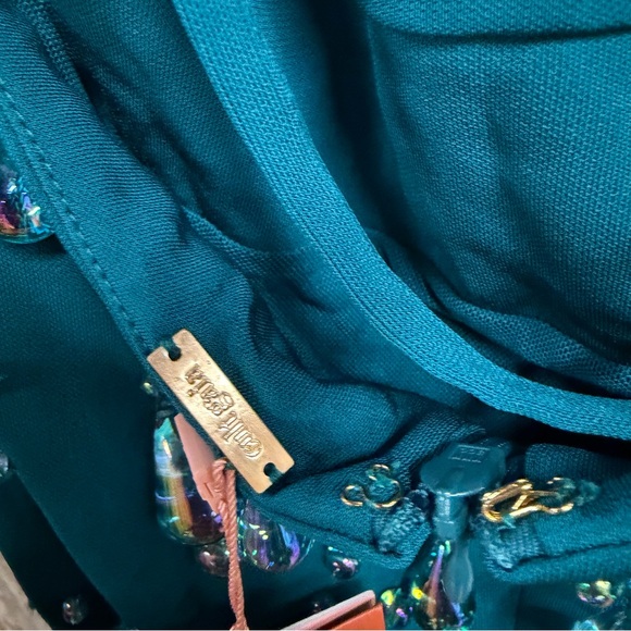 Cult Gaia Artemis Dress Seamoss Teal Embellished Mini beaded Revolve $1195 M - Picture 13 of 16